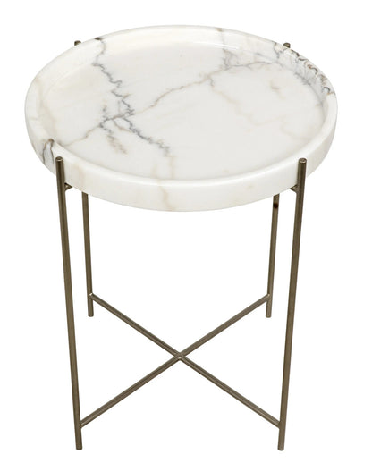 Noir Chico Side Table in Antique Silver GTAB800ASV