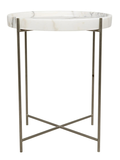 Noir Chico Side Table in Antique Silver GTAB800ASV