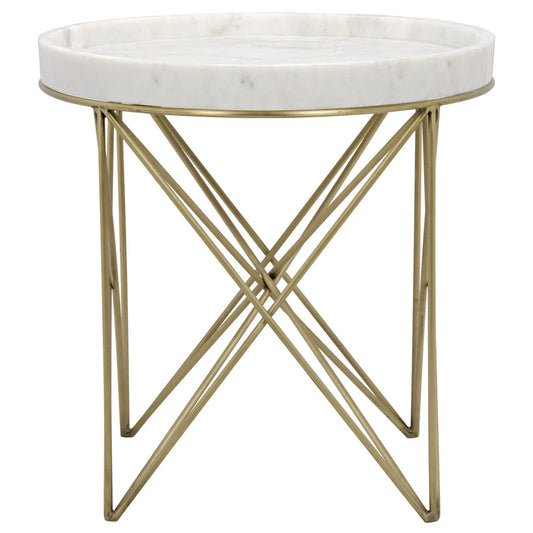 Noir Prisma Side Table in Antique Brass GTAB811MB