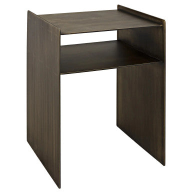 Noir Cyrus Side Table in Aged Brass GTAB828AB