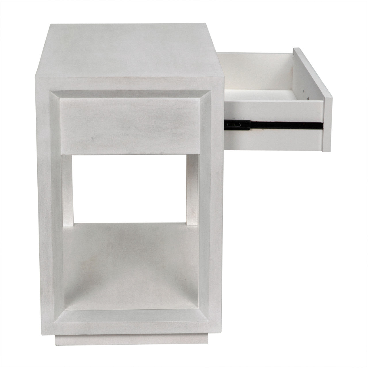 Noir Antony Side Table, White Wash in White Wash GTAB830WH