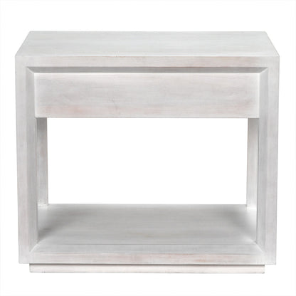 Noir Antony Side Table, White Wash in White Wash GTAB830WH