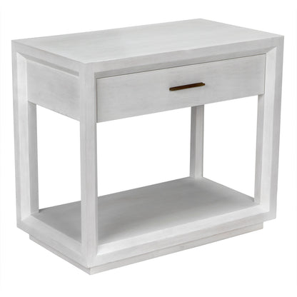 Noir Antony Side Table, White Wash in White Wash GTAB830WH