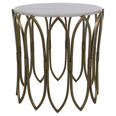 Noir Nola Side Table in Antique Brass GTAB846MB