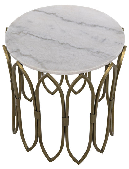 Noir Nola Side Table in Antique Brass GTAB846MB