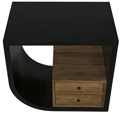 Noir Burton Side Table in Hand Rubbed Black GTAB848HB-L