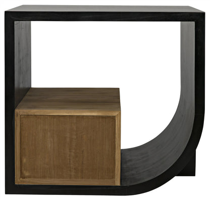 Noir Burton Side Table in Hand Rubbed Black GTAB848HB-L