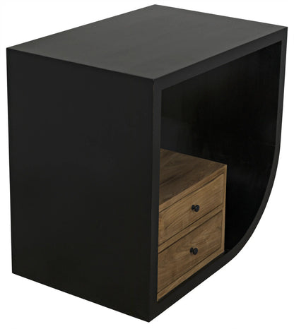 Noir Burton Side Table in Hand Rubbed Black GTAB848HB-R