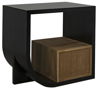 Noir Burton Side Table in Hand Rubbed Black GTAB848HB-R