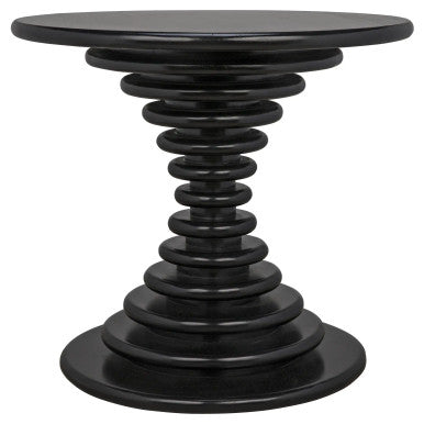 Noir Scheiben Side Table in Hand Rubbed Black GTAB851HB