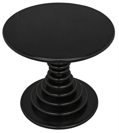 Noir Scheiben Side Table in Hand Rubbed Black GTAB851HB