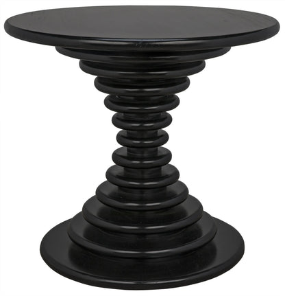 Noir Scheiben Side Table in Hand Rubbed Black GTAB851HB