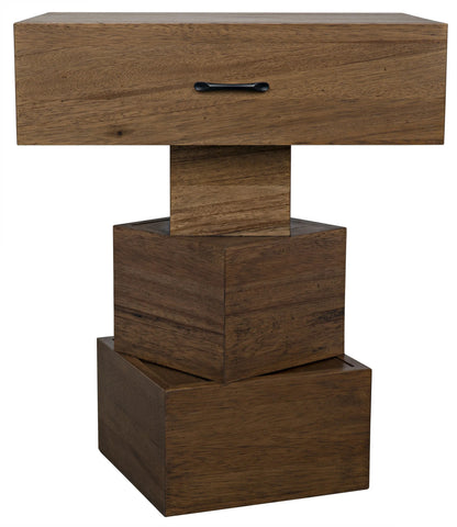 Noir Grobius Side Table in Dark Walnut GTAB854DW