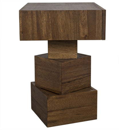 Noir Grobius Side Table in Dark Walnut GTAB854DW