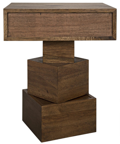 Noir Grobius Side Table in Dark Walnut GTAB854DW