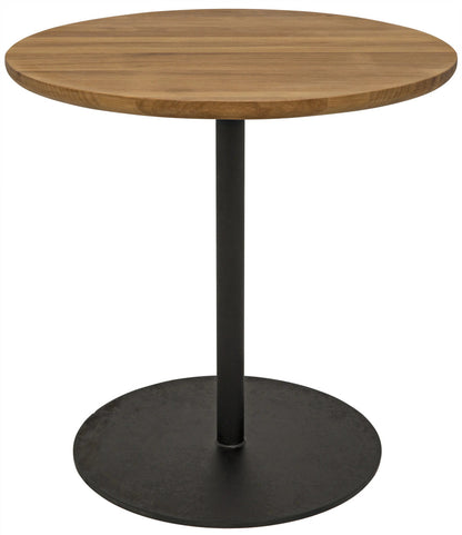 Noir Ford Small Side Table in Gold Teak with Matte Black Base GTAB857SGT