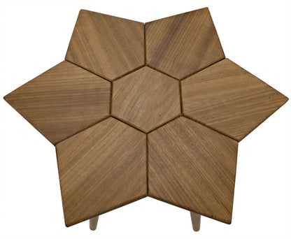 Noir Petal Side Table in Gold Teak GTAB864GT