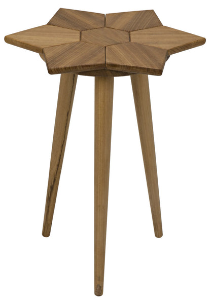 Noir Petal Side Table in Gold Teak GTAB864GT