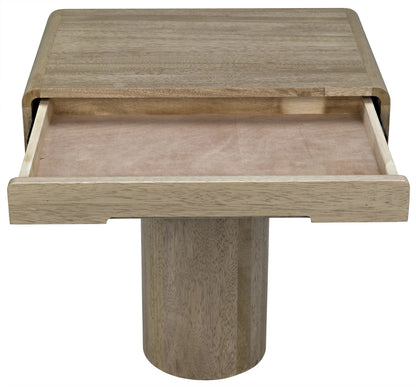 Noir Langford Side Table in Washed Walnut GTAB871WAW