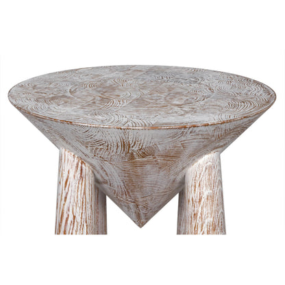 Noir Kongo Side Table in Washed Distressed Mindi GTAB885DM