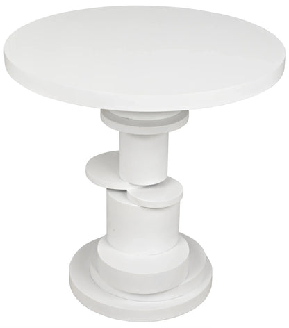 Noir Hugo Side Table in Solid White GTAB886SW