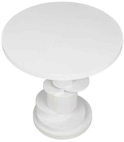 Noir Hugo Side Table in Solid White GTAB886SW