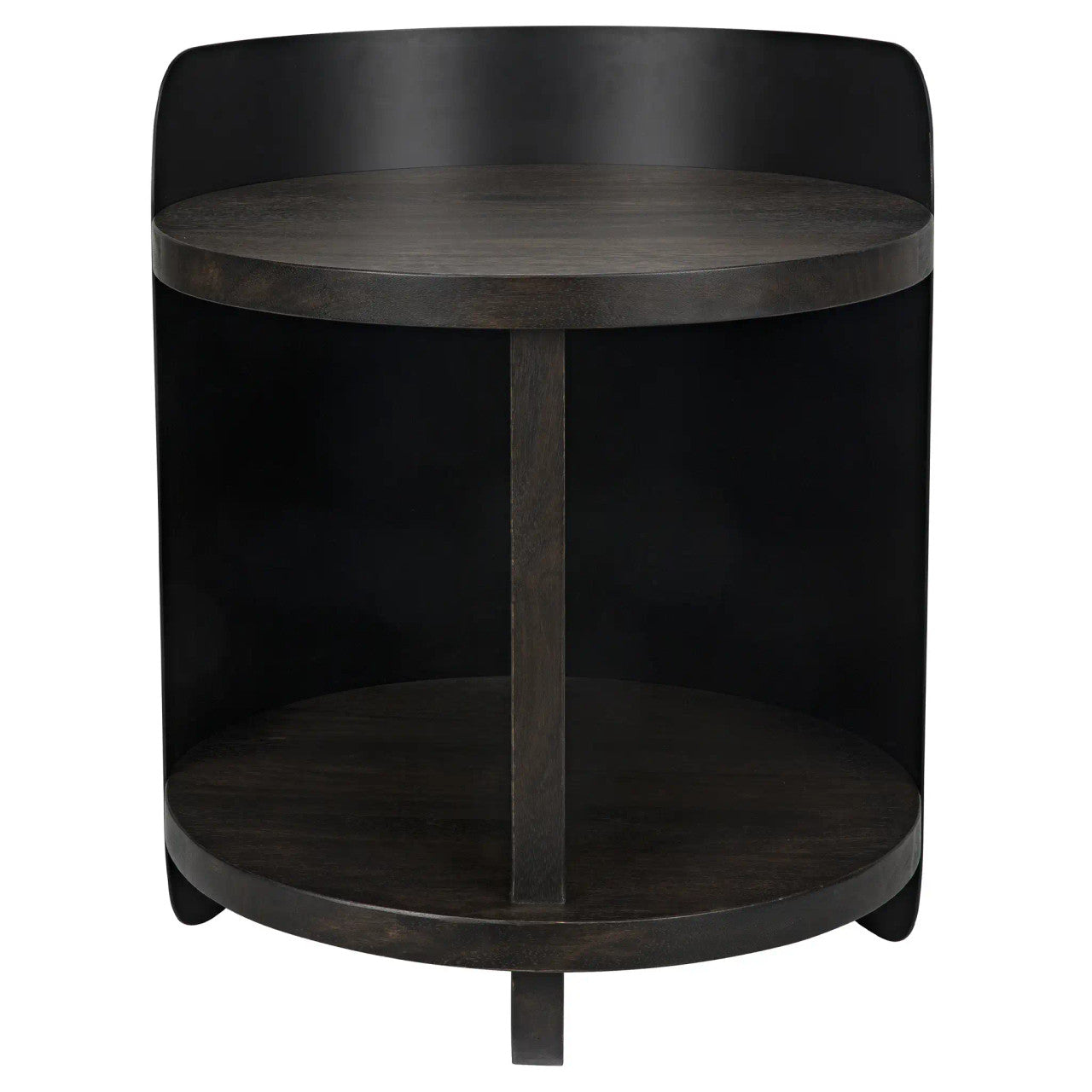 Noir Mondo Bongo Side Table in Ebony Walnut with Matte Black GTAB913EB