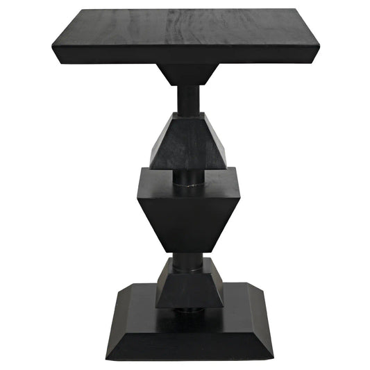 Noir Majesty Side Table in Hand Rubbed Black GTAB918HB