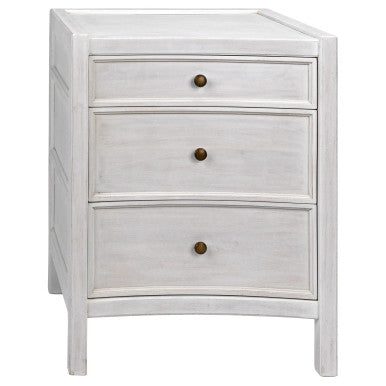 Noir Hampton Night Stand 24" in White Wash GTAB928WH