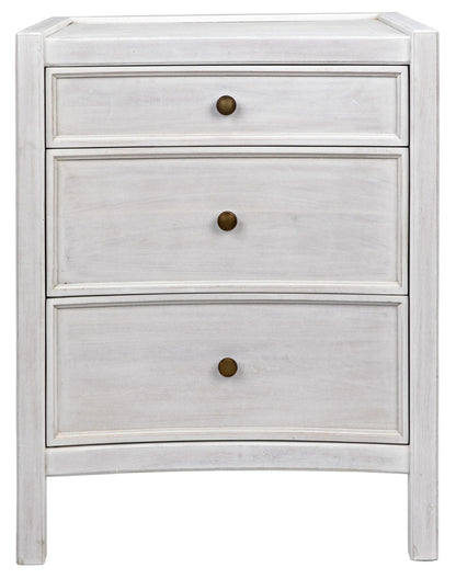 Noir Hampton Night Stand 24" in White Wash GTAB928WH