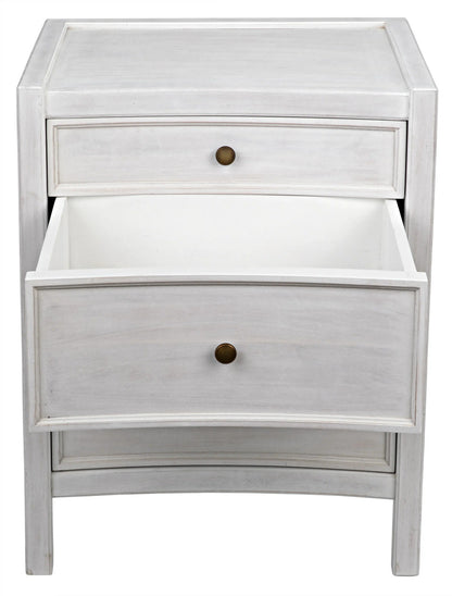 Noir Hampton Night Stand 24" in White Wash GTAB928WH