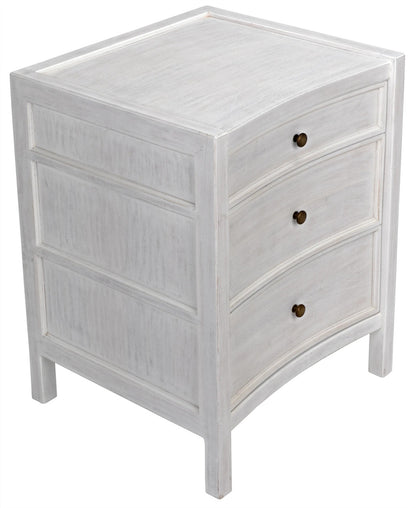 Noir Hampton Night Stand 24" in White Wash GTAB928WH