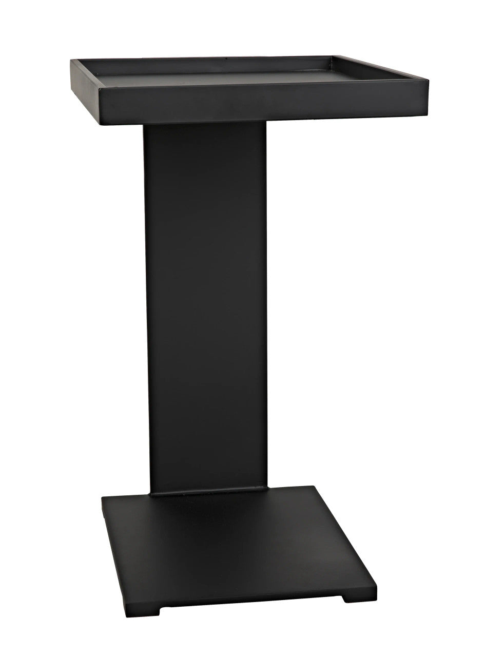 Noir Ledge All Metal Side Table in Matte Black GTAB929MTB