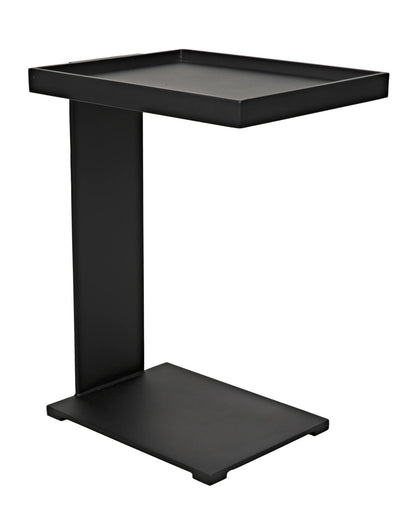 Noir Ledge All Metal Side Table in Matte Black GTAB929MTB