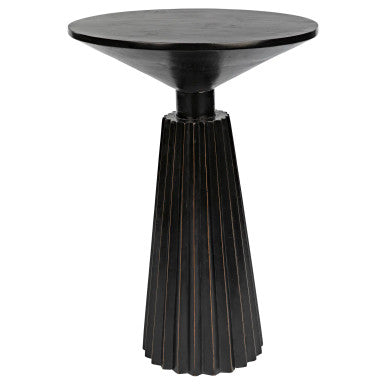 Noir Orson Side Table in Hand Rubbed Black with Light Brown Highlights GTAB939HB