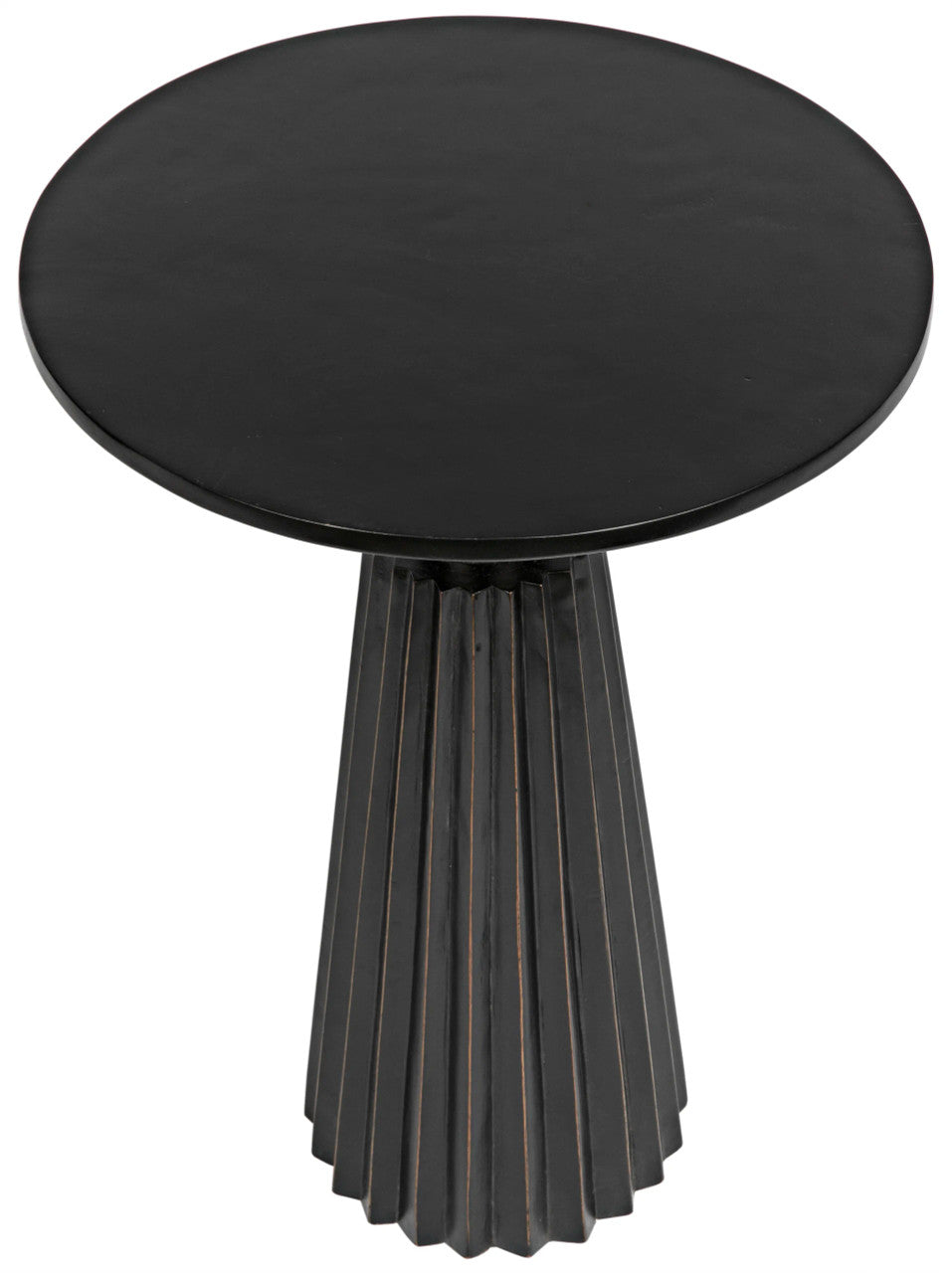 Noir Orson Side Table in Hand Rubbed Black with Light Brown Highlights GTAB939HB