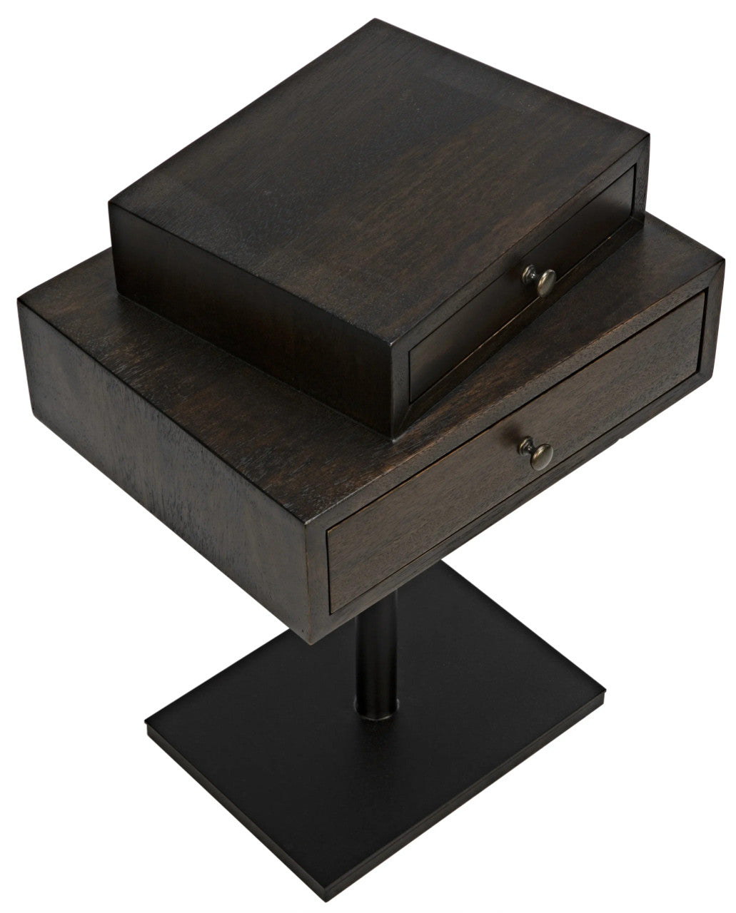 Noir Enola Side Table in Ebony Walnut W/ Black Base GTAB941EB