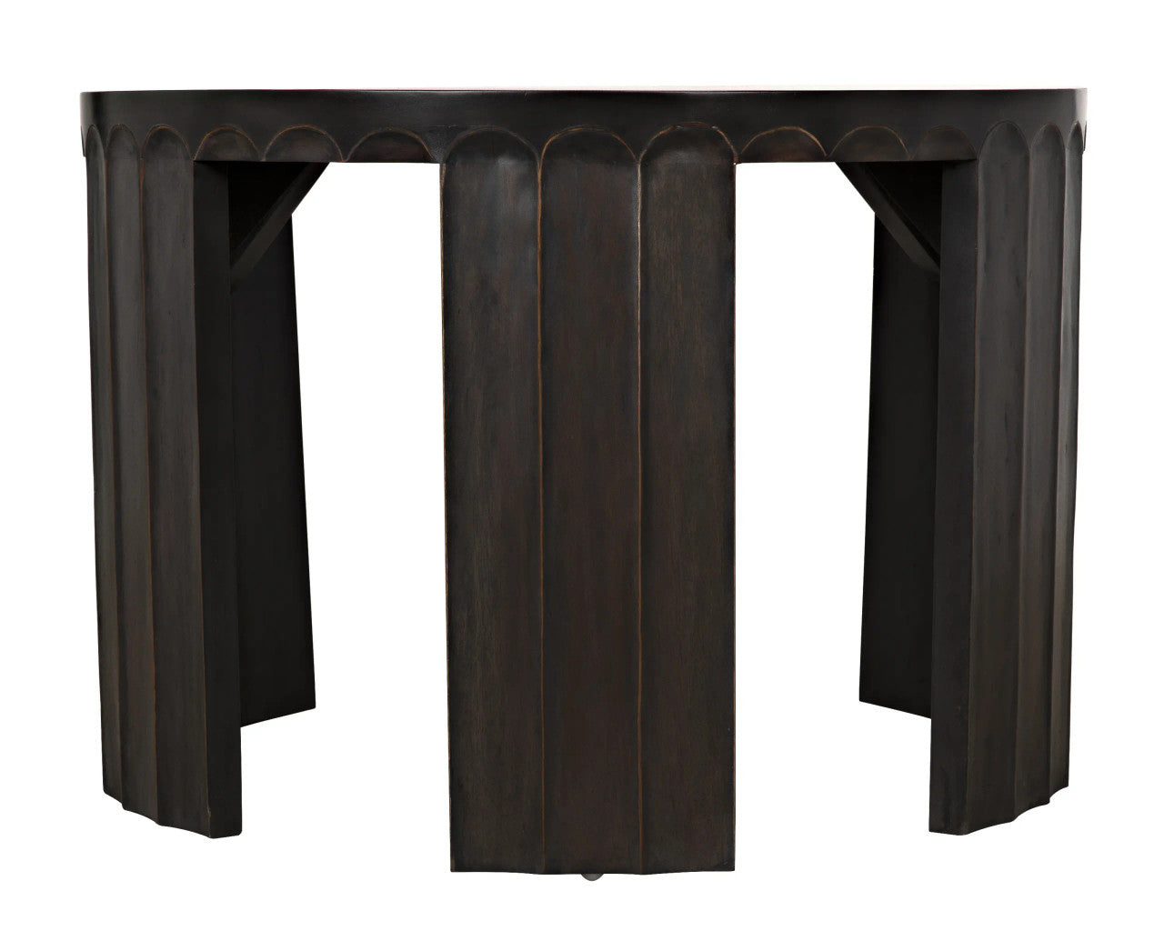 Noir Fluted Side Table in Pale W/ Light Brown Highlights GTAB951P