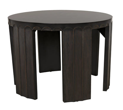 Noir Fluted Side Table in Pale W/ Light Brown Highlights GTAB951P