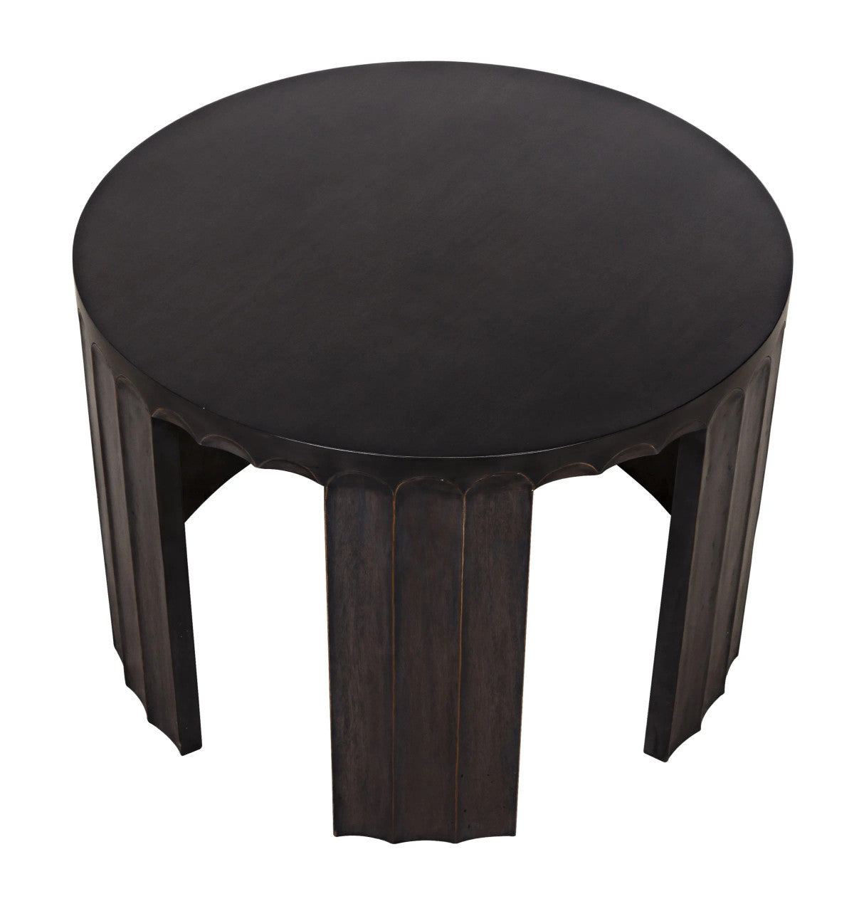 Noir Fluted Side Table in Pale W/ Light Brown Highlights GTAB951P