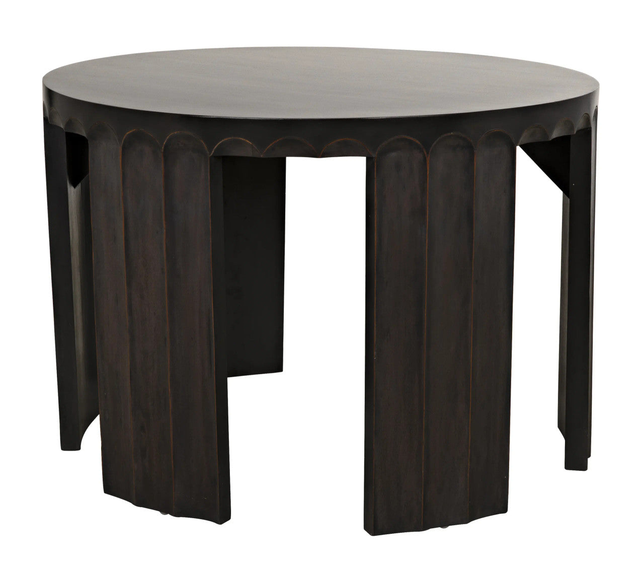 Noir Fluted Side Table in Pale W/ Light Brown Highlights GTAB951P