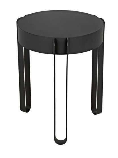 Noir Marcellus Side Table in Black Metal GTAB953MTB