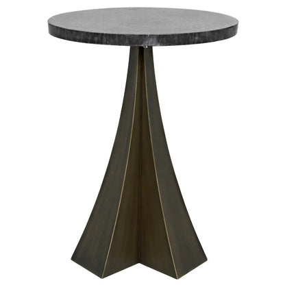 Noir Hortensia Side Table in Aged Brass GTAB954AB