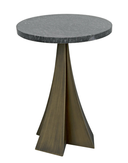 Noir Hortensia Side Table in Aged Brass GTAB954AB