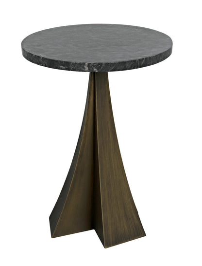 Noir Hortensia Side Table in Aged Brass GTAB954AB