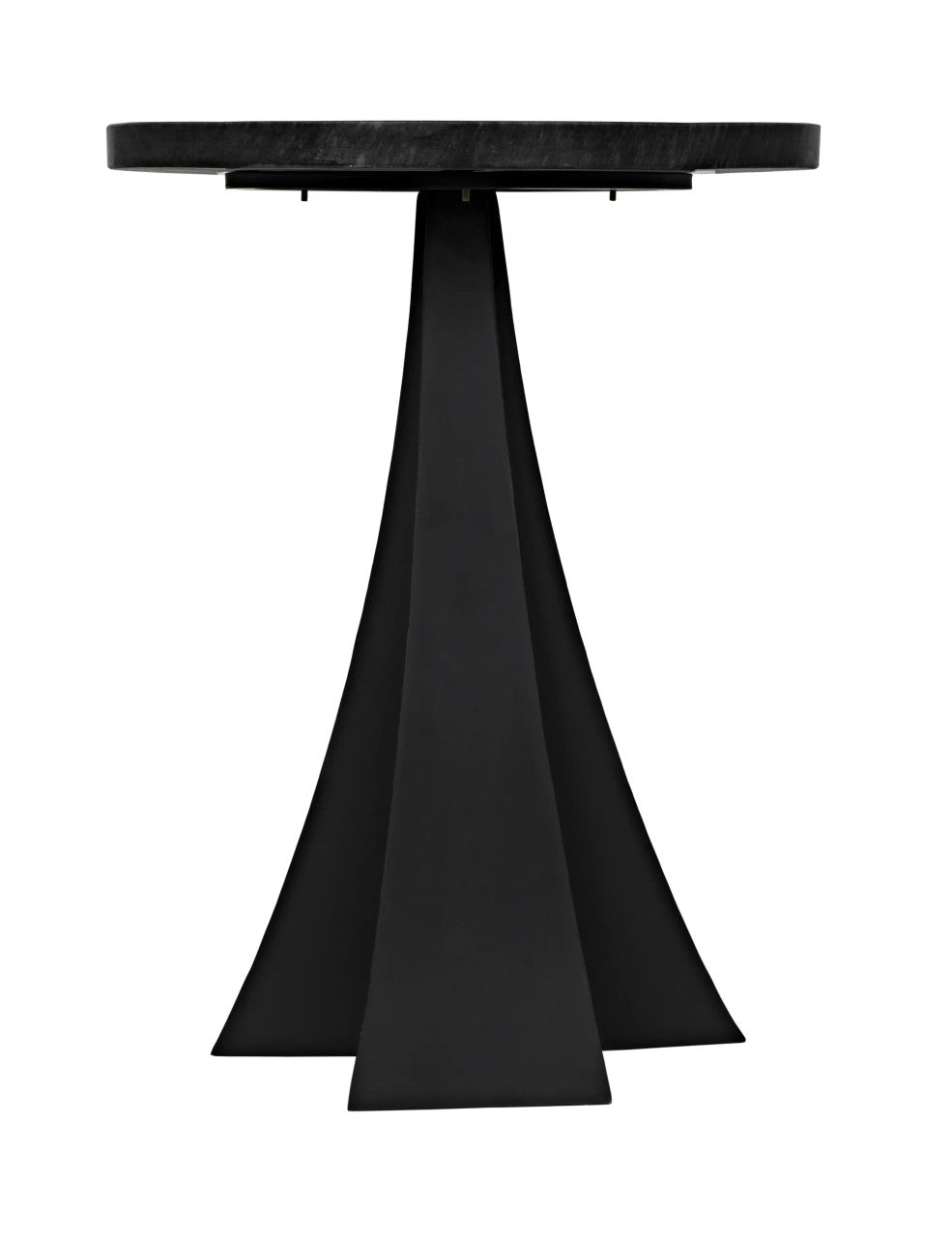 Noir Hortensia Side Table in Matte Black with Black Marble GTAB954MTB