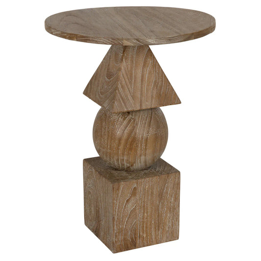 Noir Adamo Side Table in Distressed Mindi GTAB956DM