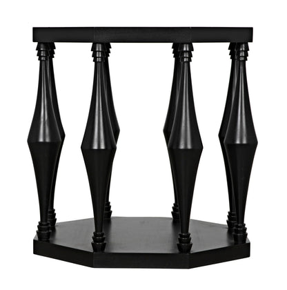 Noir Marceo Side Table in Hand Rubbed Black GTAB964HB