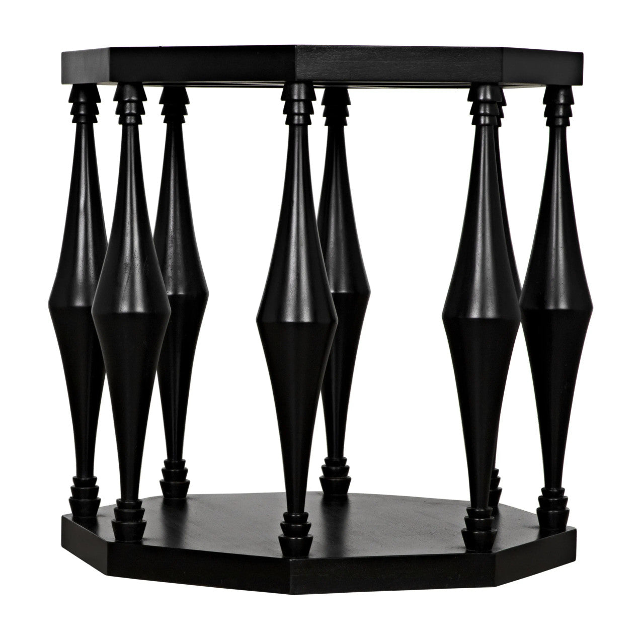 Noir Marceo Side Table in Hand Rubbed Black GTAB964HB