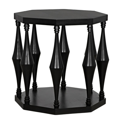 Noir Marceo Side Table in Hand Rubbed Black GTAB964HB